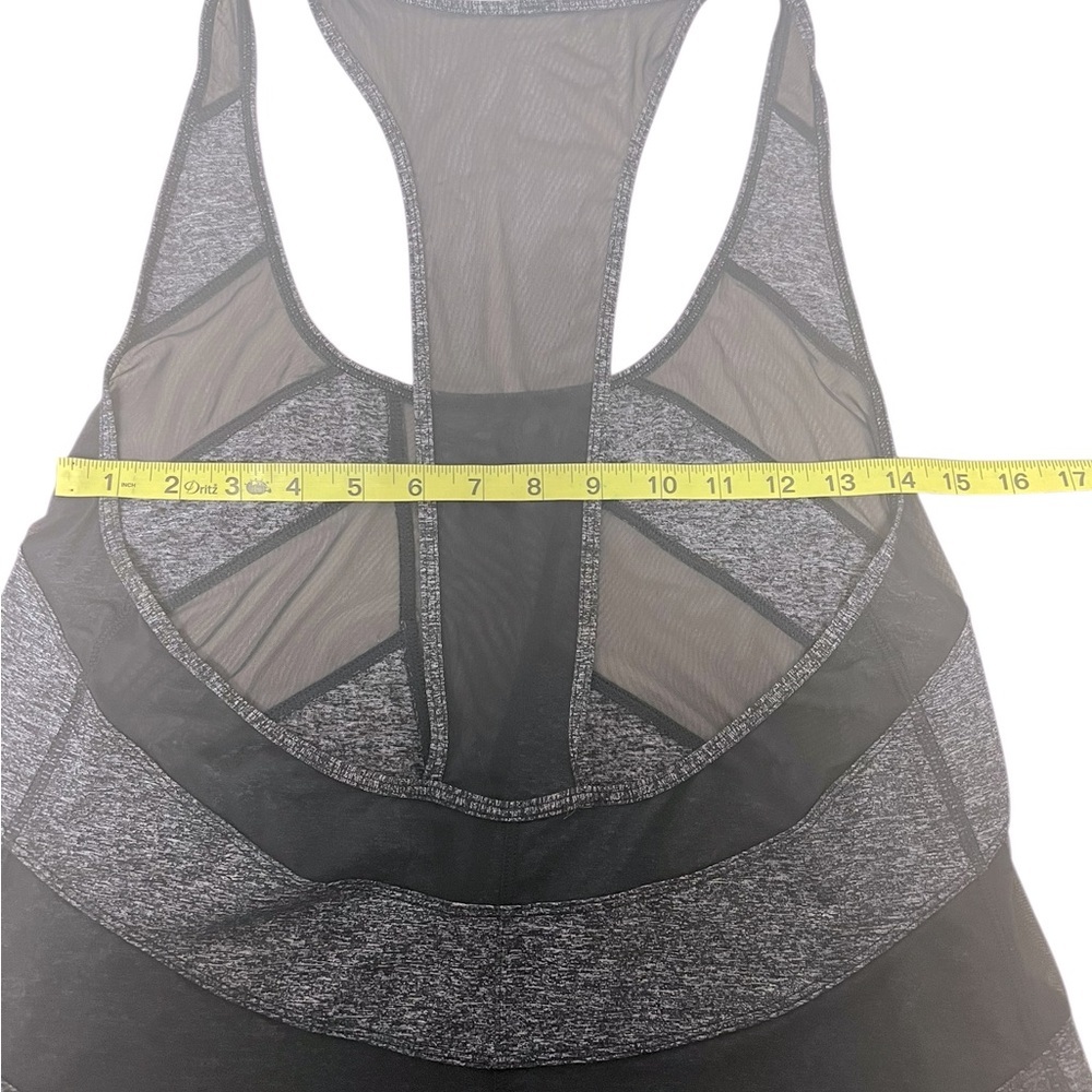 Lululemon If You're Lucky Tank Heathered Black Size Small Mesh Inserts *Pls Read - Picture 7 of 12